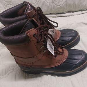 Men's Brown and Black Waterproof Boots